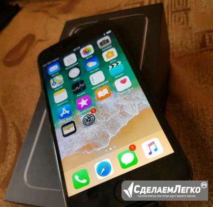 iPhone 7 128gb jet black. На гарантии Петропавловск-Камчатский - изображение 1