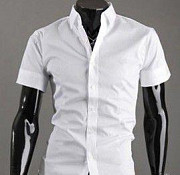 Рубашка белая с коротким рукавом новая Электроугли