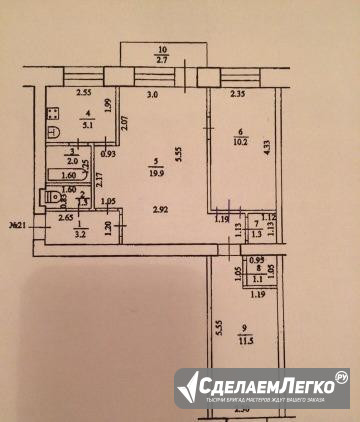 3-к квартира, 55.5 м², 3/5 эт. Уфа - изображение 1