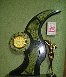 Часы камень змеевик +бронза Уфа